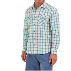 Wrangler Men's 3XL Woven Twill Shirt – NWT- Blue Long Sleeve Western Style